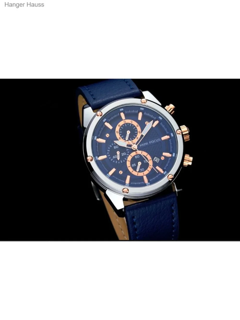 Men's Business Casual Chronograph Watch - Genuine Leather Band - Water